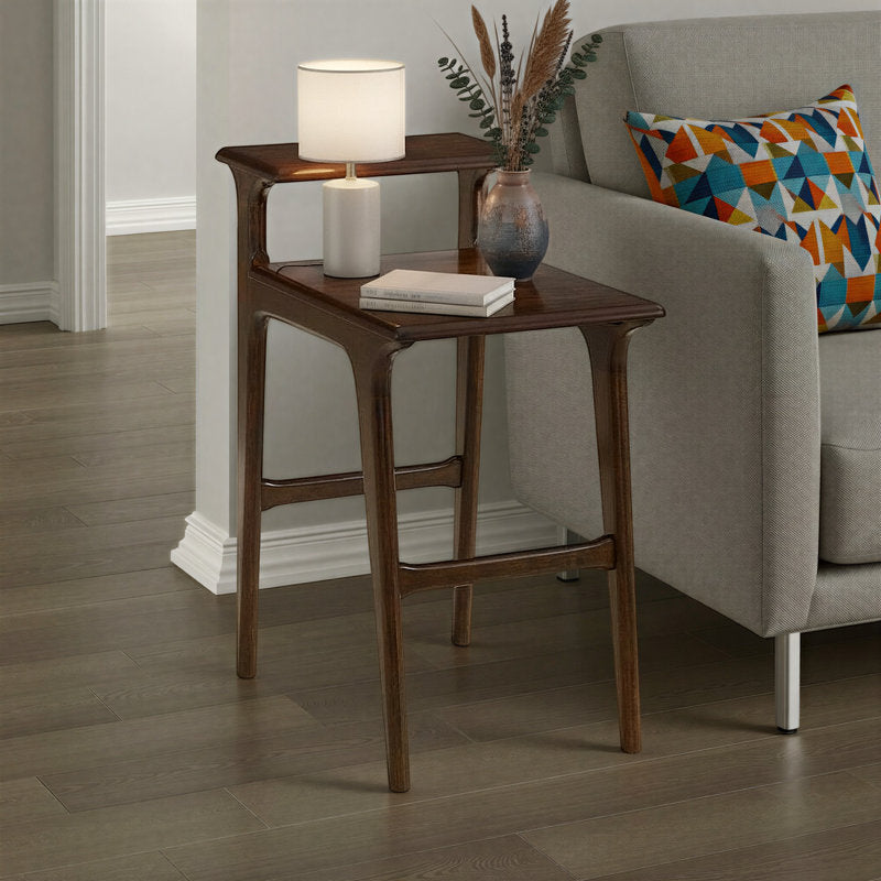 Premium solid teak wood laptop side table