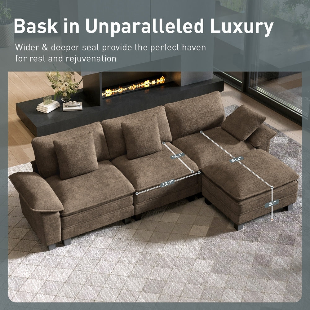 Modern brown teak wood sofa set furniture