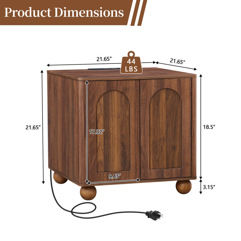 Natural finish teak wood console cabinet