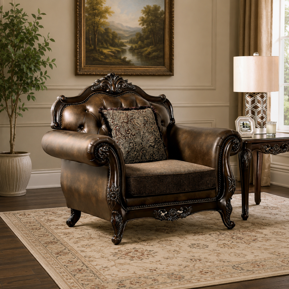 Sky Rise Decor luxury teak wood armchair