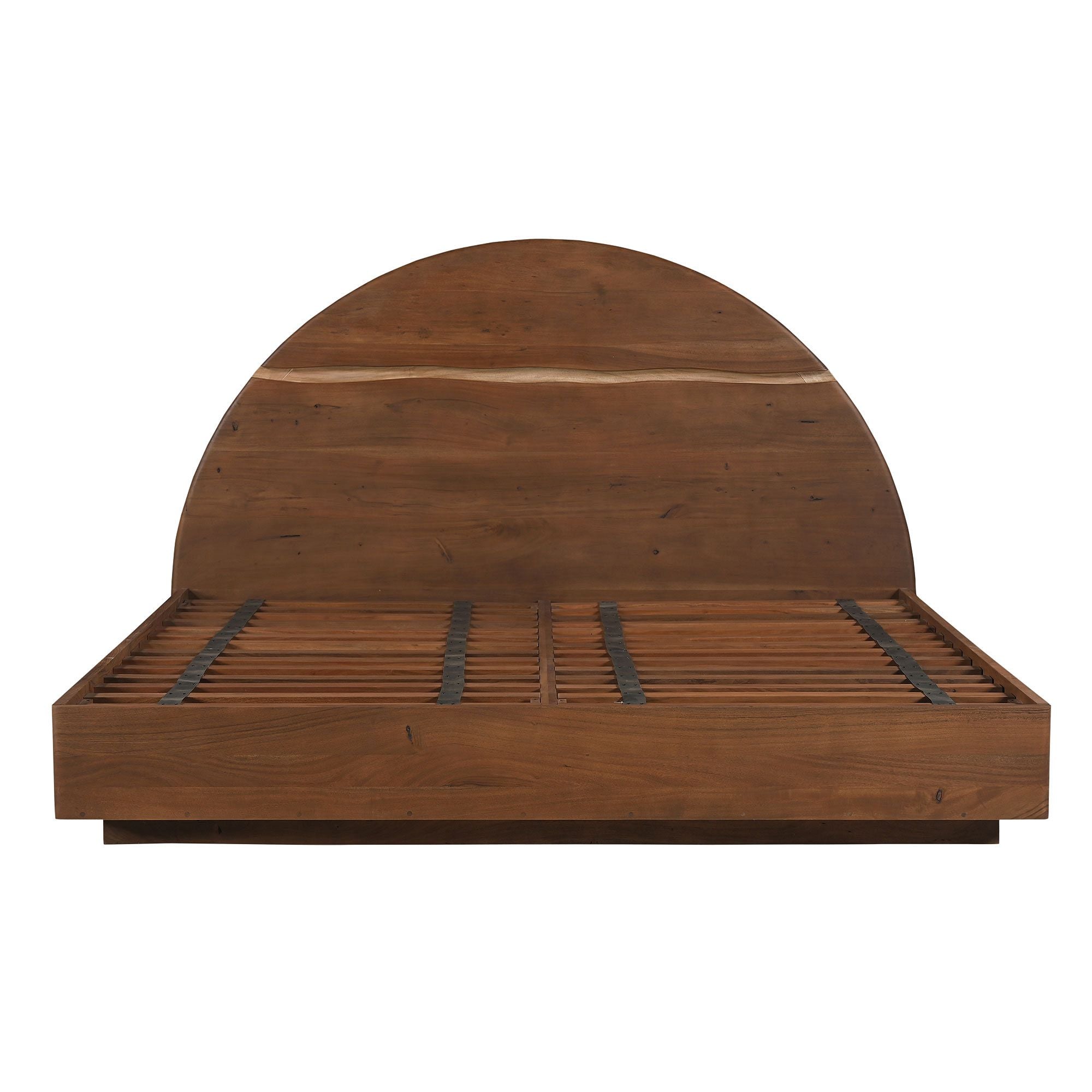 Designer teak wood platform bed with modern styling