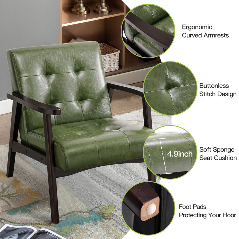 Stylish wooden frame lounge chair for home décor