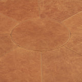 Premium teak wood round ottoman for living room décor
