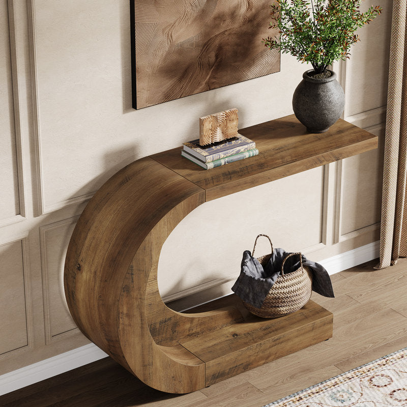 Curved wooden sofa side table modern home furniture
