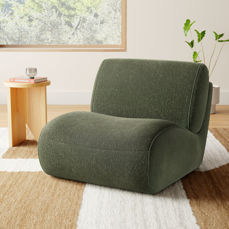 Elegant modern lounge chair with curved backrest