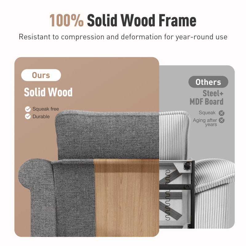 Contemporary teak wood sectional couch for family lounge