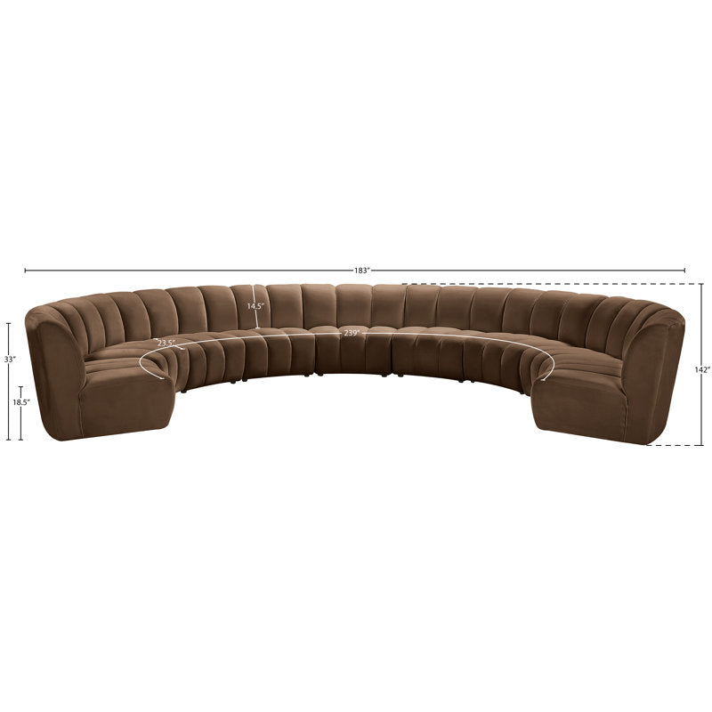 Designer living room sofa with modern curved seating