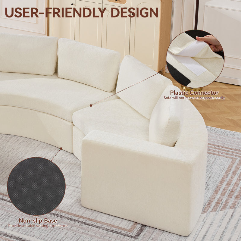 Premium cream fabric teak wood couch