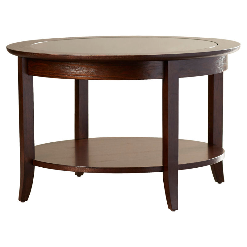 Handcrafted teak wood round coffee table