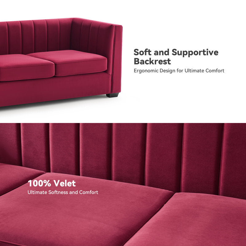 Premium handcrafted velvet sofa by Sky Rise Decor
