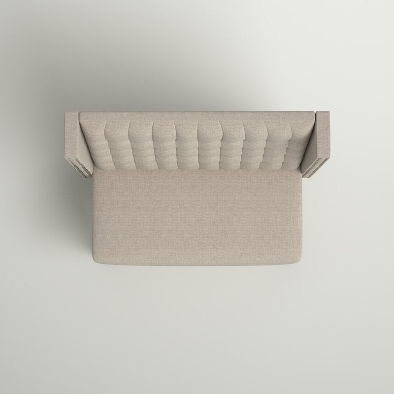 Premium upholstered loveseat chair in beige fabric