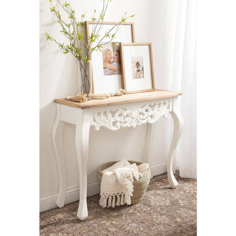 French provincial solid wood console table for living room decor