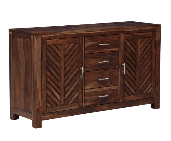 Rustic solid wood storage cabinet for living room