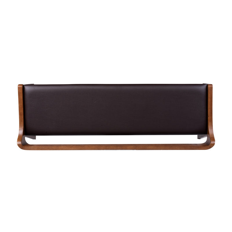 minimalist wooden bench with cushion