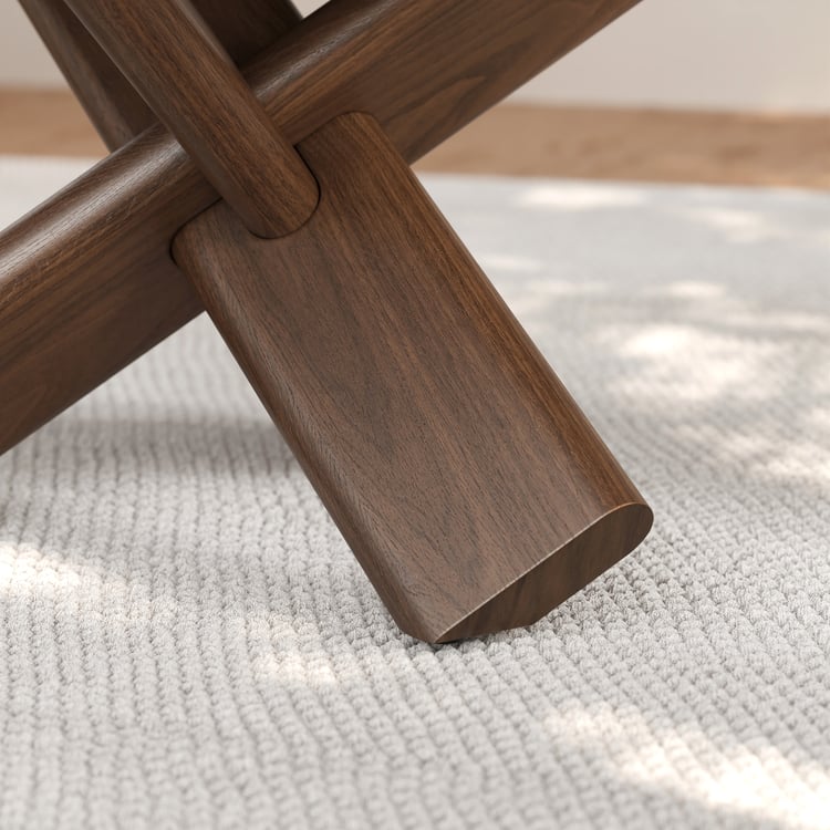 Handcrafted wooden coffee table with designer base