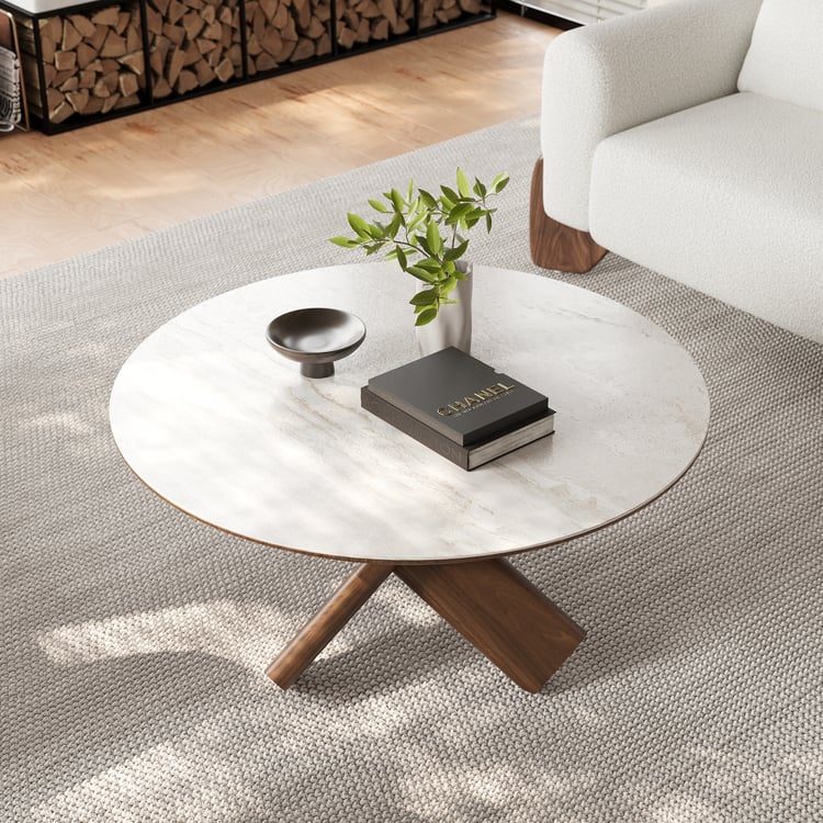 Premium teak wood round center table