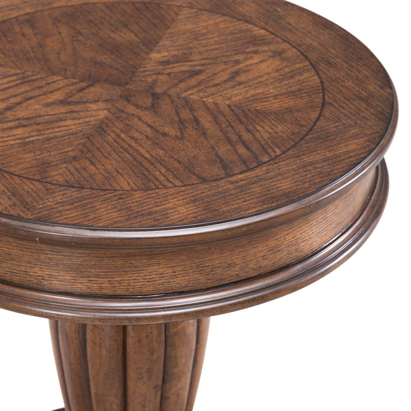 Decorative solid wood pedestal table for bedroom