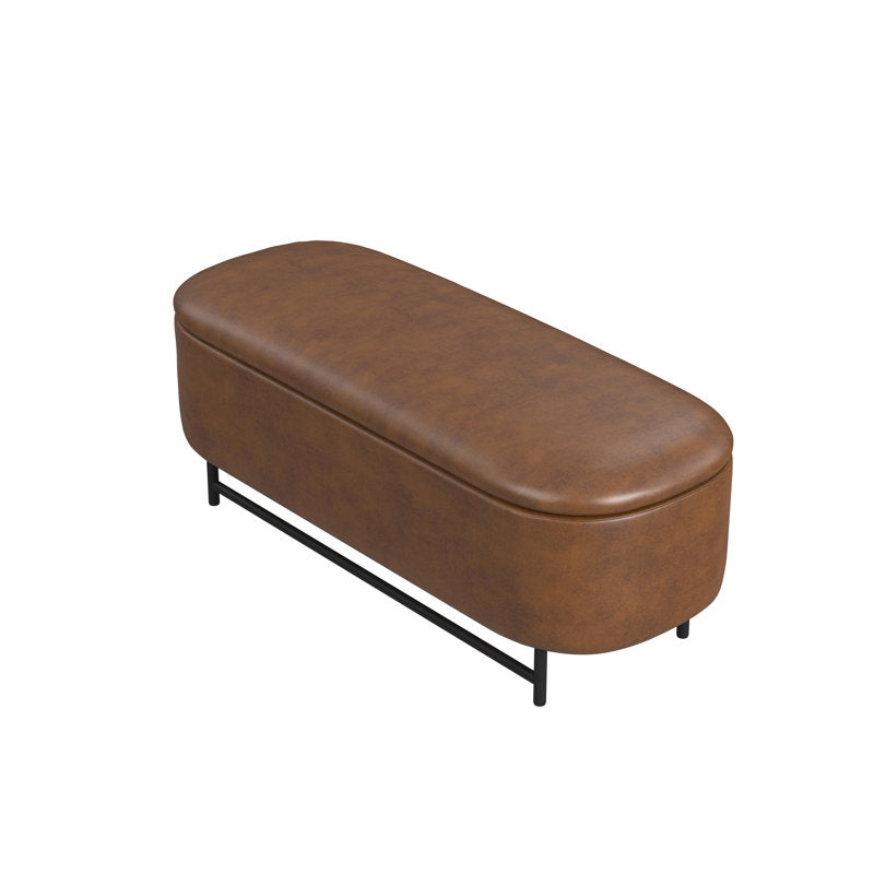 Contemporary teak wood storage bench for bedroom