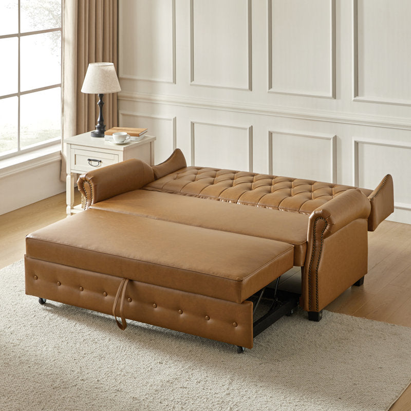 Teak wood wingback storage sofa for living room