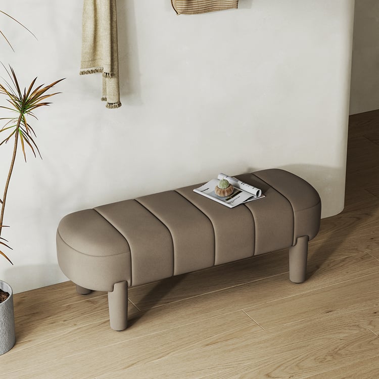 Entryway bench with soft cushion and wooden legs
