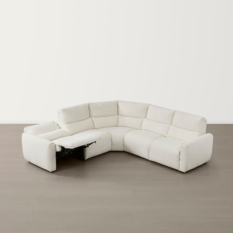 Minimalist teak wood sectional sofa for elegant living room decor