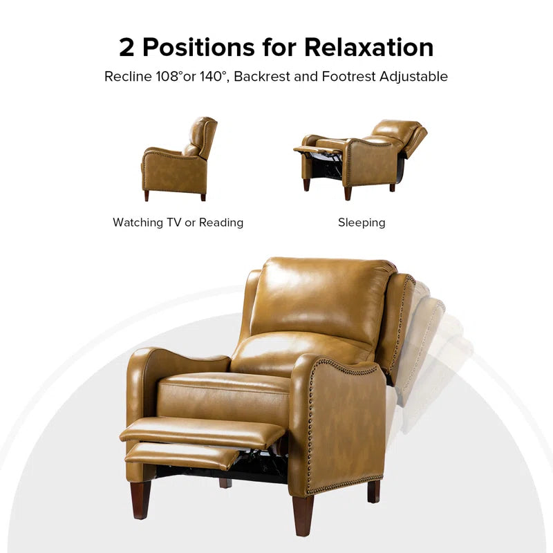 comfortable reclining armchair with wooden legs