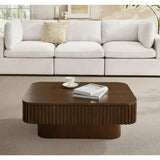 Modern rectangular coffee table with walnut finish