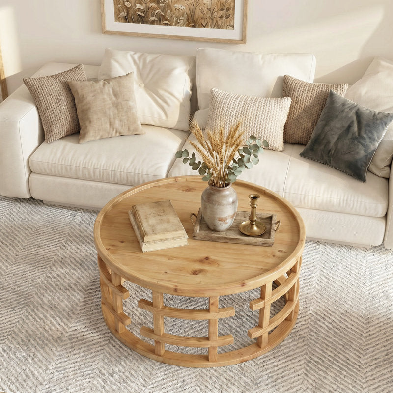 Modern teak wood coffee table for living room