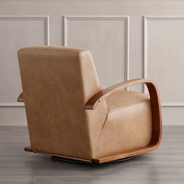 Premium Teak Wood Leather Lounge Chair – Modern Comfort Armchair for Living Room