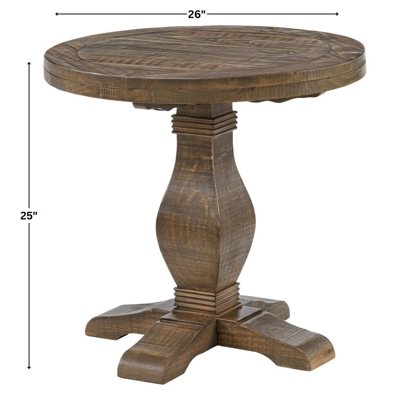 Elegant round teak wood living room table