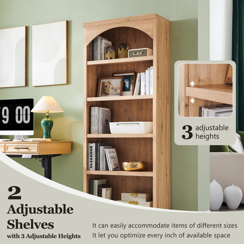Wooden display shelf for living room storage
