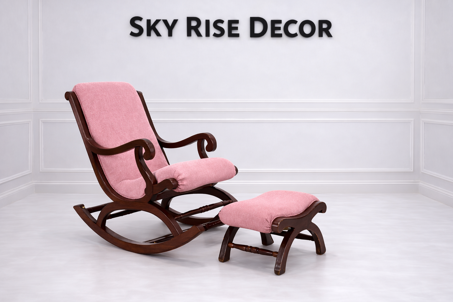 Premium Wooden Rocking Chair with Footrest for Ultimate Comfort