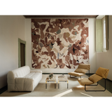 Luxury 3-seater fabric sofa with teak wood frame