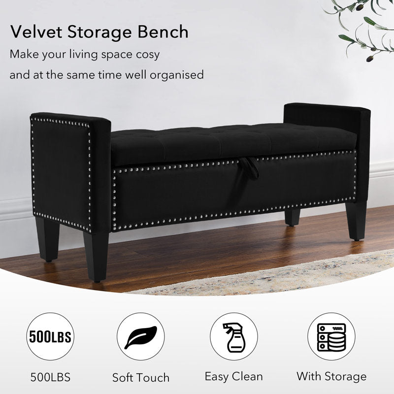 Elegant teak wood furniture storage bench