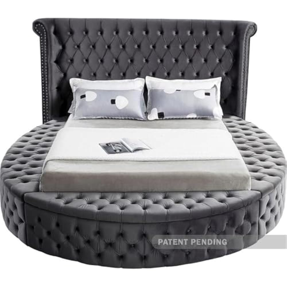 premium circular bed frame upholstered