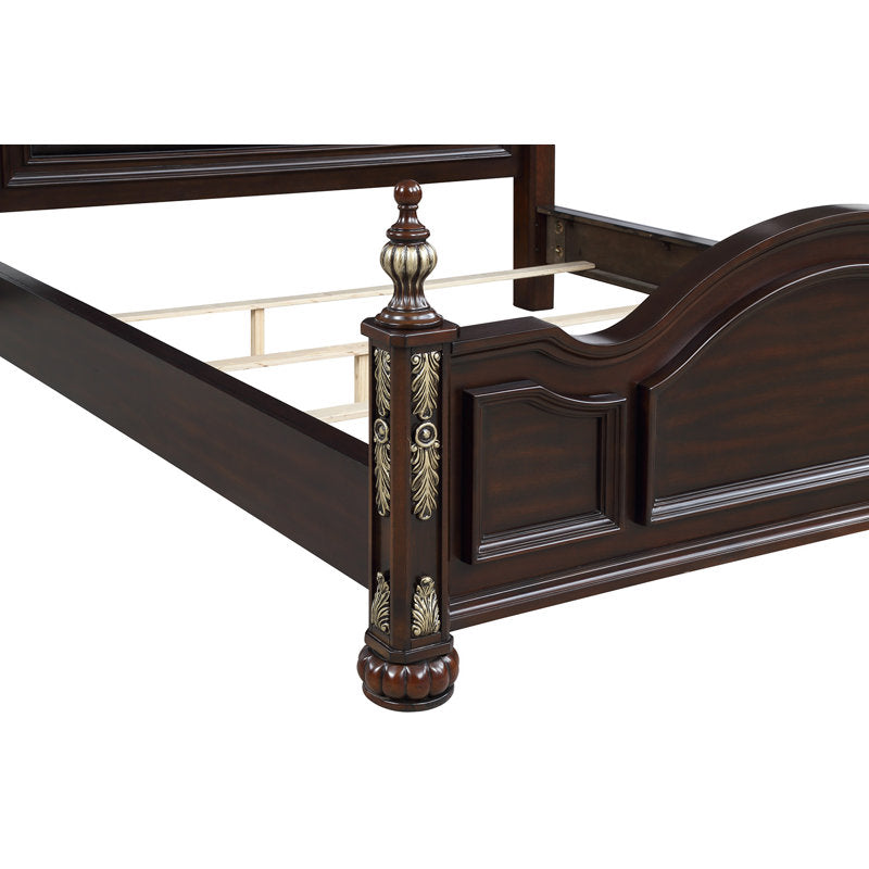Handcrafted solid wood royal bedroom bed