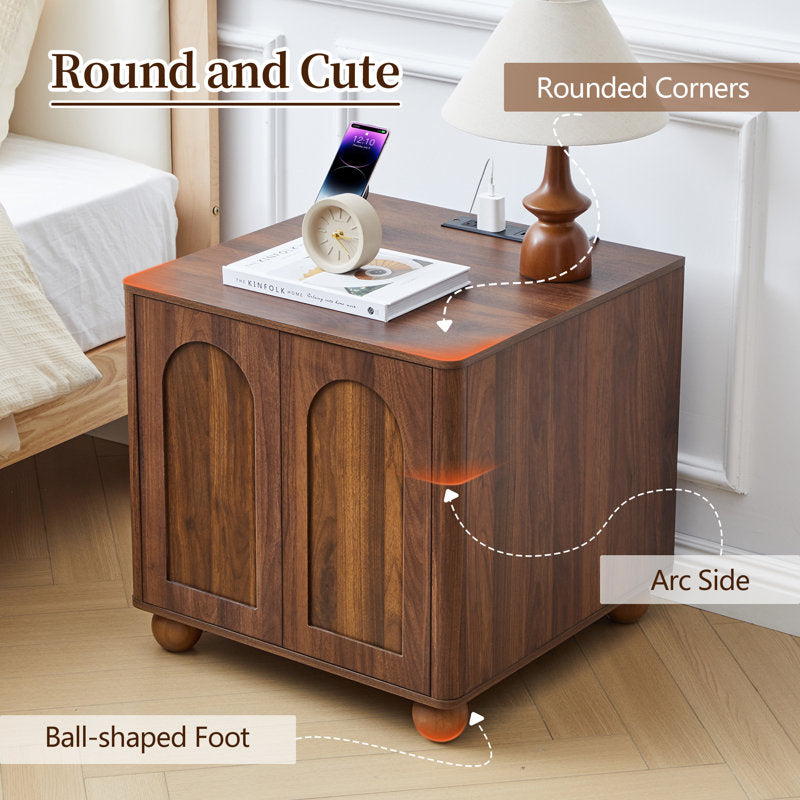 Handcrafted teak wood side cabinet for living room