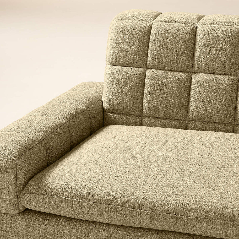 Premium handcrafted teak wood sofa with cushioned seating