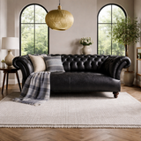 Luxury Leather Chesterfield Sofa – 3 Seater | Teak Wood Frame | Premium Living Room Sofa