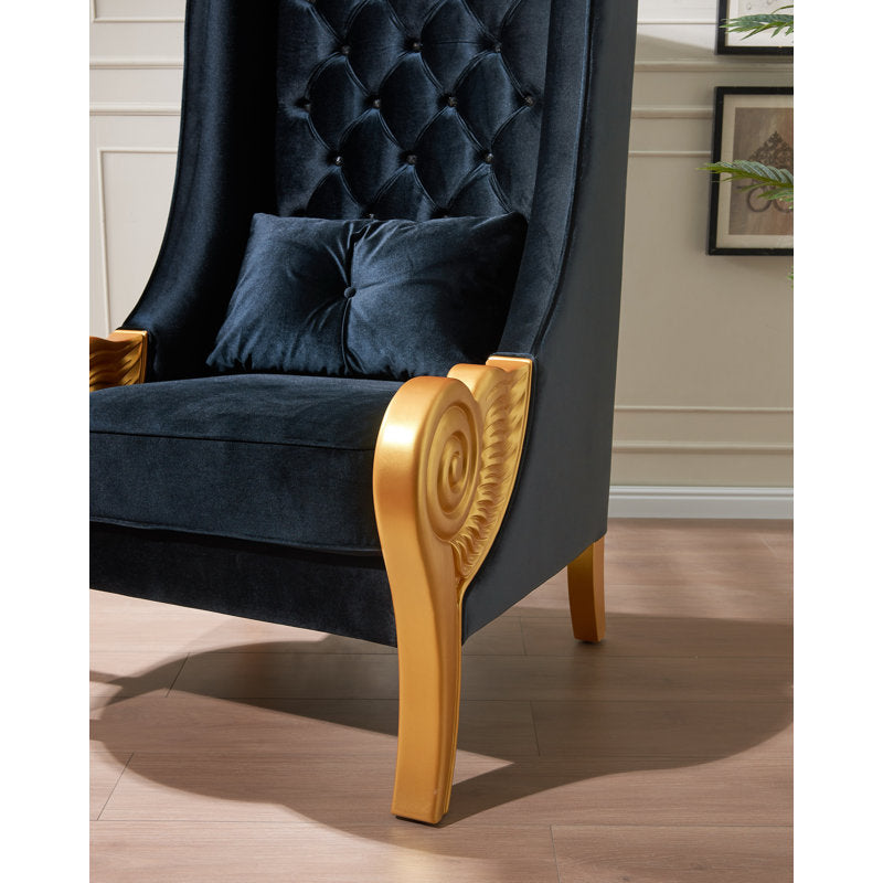 Premium handcrafted teak wood wingback chair for living room