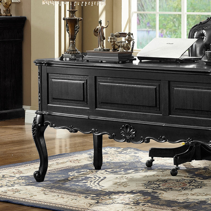 Elegant carved teak wood office furniture
