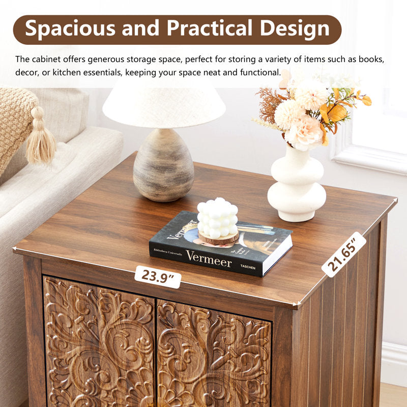 Decorative teak wood bedside cabinet for luxury interiors