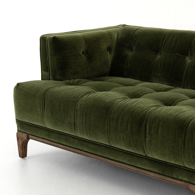 Contemporary luxury Chesterfield couch in velvet fabric