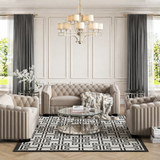 Luxury Chesterfield sofa set with tufted design
