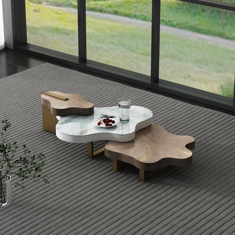 Contemporary nesting coffee table with artistic shape