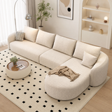 Luxury curved sectional sofa with chaise in modern living room