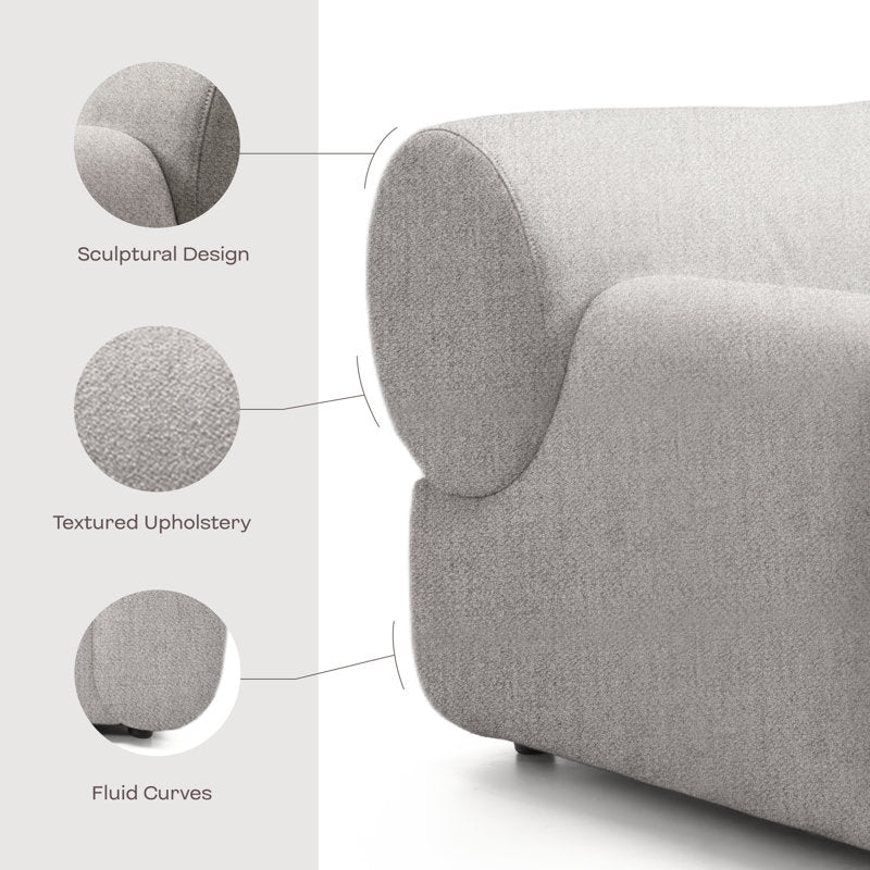 High-end curved sofa with premium fabric upholstery