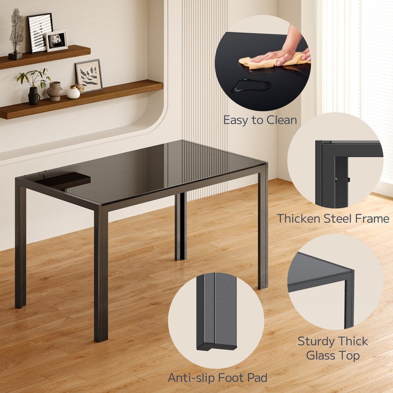 Elegant modern black dining set for home