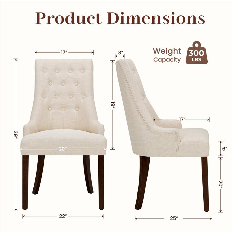 High back upholstered teak dining chair for luxury dining spaces