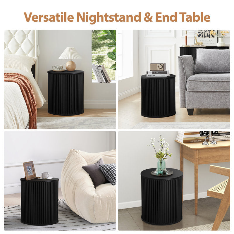 Contemporary black round side tables for bedroom décor